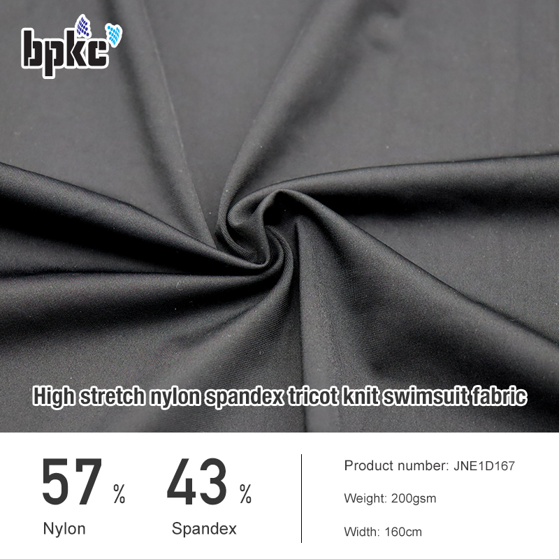 High stretch nylon spandex tricot knit swimsuit fabric