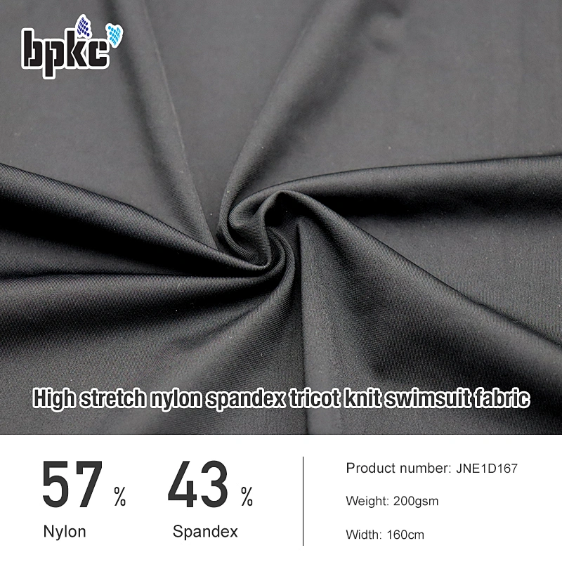High stretch nylon spandex tricot knit swimsuit fabric